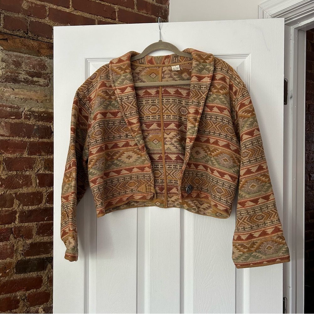vintage cropped geometric jacket